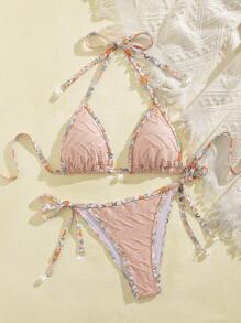European & American Fashion Spring Bikini Set, Special Fabric Swimwear, For Summer Beach Vacation