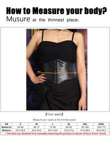 1 pieza Corsé negro para mujer con cintura anudable, cinturón elástico, diseño minimalista para uso diario, accesorio de corsé para mujeres para vestidos, estilo vaquero occidental, vaquera, país, vintage, corsé negro para vestido, entrenador de cintura para adelgazamiento y control del abdomen, disfraz de Halloween