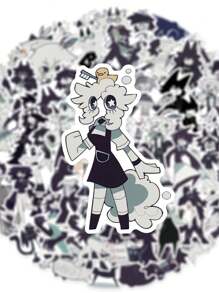 50 件 FPE/基础纸教育卡通人物贴纸，防水 PVC 材料，适用于装饰笔记本电脑、耳机、摩托车头盔、汽车、礼品盒、标签、信封、涂鸦、吉他、笔记本、行李箱、DIY 工艺品、规划师 - 50PCS - 查看 9