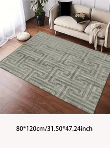 1 件矩形水晶天鹅绒地毯，迷宫复古图案大地毯，客厅沙发茶几地毯，卧室墙到墙豪华家用地垫 - 彩色 - 查看 17