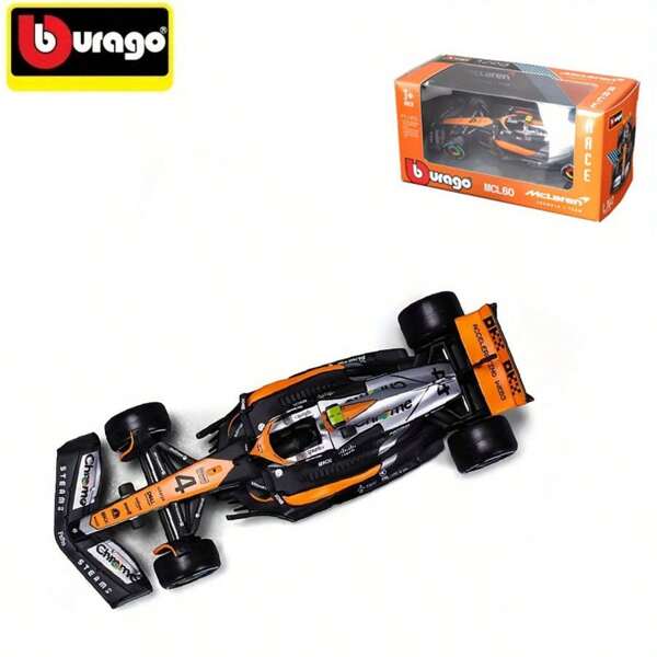Burago 1:43 Maßstab McLaren MCL60 #4 Modellauto aus Druckguss für Kinder, Legierung Replik mit lebendigen Details, offiziell lizenziertes Sammlerstück, Geschenkspielzeug, Rennwagen Ornamente, Geburtstags- oder Weihnachtsgeschenk