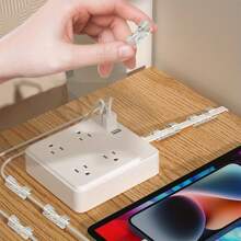 20 Pieces Set Of Adhesive Cable Clamps, Transparent Wire Brackets For Power Cord Management, Plastic Cable Organization Clamps For Walls And Under Tables, Adhesive Hooks, Towel Hanger Rack, Bedroom Wall Decor, Hangers, Hooks, Hanger, Back To School, Shelves, Organization And Storage, Key Holder, Key Holder Wall, Key Hanger, Sticker Hook, Door Hanger, Room Decor Bedroom, Kitchen Accessories - Clear - View 6