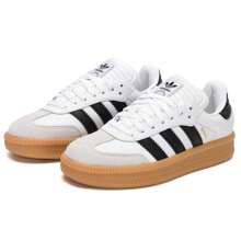 Adidas Originals SAMBA XLG 三葉草男鞋女鞋 情侶運動鞋復古休閒鞋 IE1377 - 白色/黑色 - 查看 3