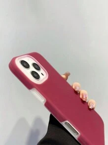 New Liquid Silicone Jelly Cases, Macaron Candy Colors, Compatible With IPhone 16 Pro Max/IPhone 16 Pro/IPhone 16, IPhone 15, Simple Solid Colors, Full Camera Protection, IPhone 14 Pro, Shockproof Cases Compatible With IPhone 13 Pro Max - Red - View 3