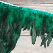 1 metro 1 pieza de plumas de estilo moderno, ribete de tela exquisito de plumas Yongji, cinturón de tela hecho a mano, accesorio de arte de enchufar, decoración de escenario, material para atrapasueños, varita para gatos, ropa, disfraces, accesorios para fiestas y tocados