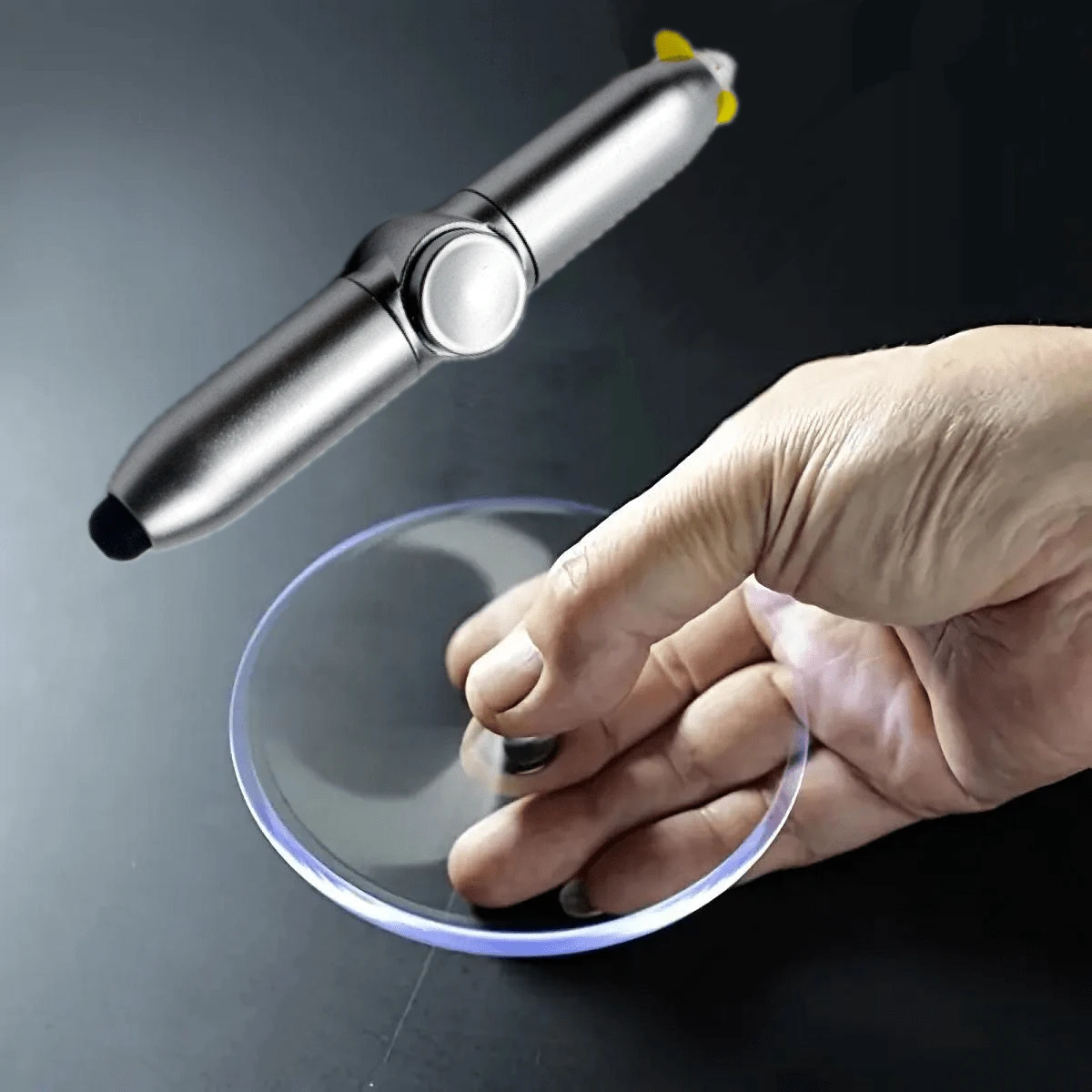 1pc Luminous Finger Gyro Pen - High-Performance Multifunctional Ballpoint With Mesmerizing Rotating Lights - Fun, Stress-Relieving Back To School