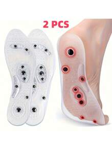 2pcs Silicone Magnetic Therapy Massage Insoles With Acupoint Massage Function, Breathable Foot Massage Pad, Suitable For Home, Outdoor And Travel - Multicolor - View 11