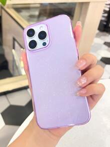 Sparkly Sequin TPU 1pc Fashionable Shiny Translucent Purple TPU Material Phone Case Compatible With IPhone 17/17 Pro/17 Pro Max/Air/7/8/7 Plus/8 Plus/X/XS/XR/XS Max/11/11 Pro/11 Pro Max/12/12 Pro/12 Pro Max/13/13 Pro/13 Pro Max/14/14 Pro/14 Plus/14 Pro Max/15/15 Pro/15 Plus/15 Pro Max/16/16 Pro/16 Plus/16 Pro Max Birthday Gift Party - Purple - View 4