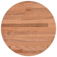 Round Beech Wood Table Top 30x2.5 Cm Solid Surface Natural Finish - Brown - View 2