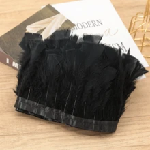 1 yarda de Ribete de tela con plumas de pavo totalmente emplumadas de estilo clásico, accesorio DIY hecho a mano y colorido para decoración de Halloween, fiesta festiva, boda, disfraz de baile, bolso, tocado, decoración de manga