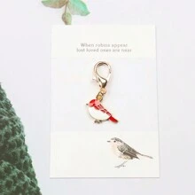 励志“当知更鸟出现时”钥匙扣，带龙虾扣，可爱动物饰品，适合女士，生日礼物，情人节，婚礼派对装饰，学校背包，动物汽车配件，哥特式 Y2k 包袋配件，带身份证夹的挂绳，汽车配件，包袋饰品 - 彩色 - 查看 4