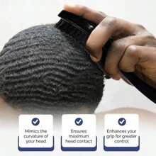 XG Men's 360 Wave Brush - Black & Red, Hard Brush, With ABS Handle & Wooden Handle For 360 Waves Brush, Made With Reinforced Boar & Nylon Bristles For Boyfriend & Father Gift, Christmas Gift - Multicolor - View 5