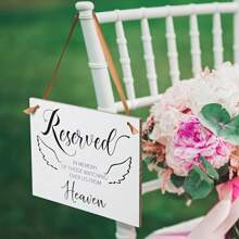 1 pieza Placa conmemorativa de boda clásica de madera con alas de ángel, placa conmemorativa personalizable, placa conmemorativa de madera multiusos con cuerda, decoración para bodas y celebraciones, texto en inglés - Multicolor - Ver 12