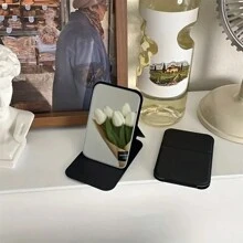 Specchio da trucco pieghevole e semplice con nome personalizzato, specchio portatile da tenere in mano, specchio da donna, stile semplice e alla moda, multifunzionale, decorativo, con lettera, raffinato, vintage, unico, personalizzato, regalo ideale per lei, fidanzata, nonna, per anniversari, per matrimoni