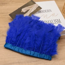 1 yarda de Ribete de tela con plumas de pavo totalmente emplumadas de estilo clásico, accesorio DIY hecho a mano y colorido para decoración de Halloween, fiesta festiva, boda, disfraz de baile, bolso, tocado, decoración de manga