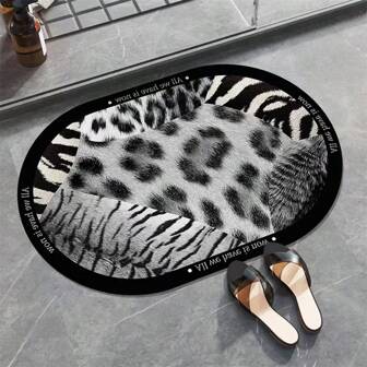 1PC Animal Pattern Diatom Mud Bath Mat Home Decoration Bathroom Kitchen Door Non-Slip Absorbent Mat Floor Mat For Outdoor Entrance, Porch, Printing Process Bedroom Door Absorbent And Dirty Mat, Dirty Foot Mat For Bathroom Non-Slip Mat Home Bathroom Decor Fall Decor Back To School