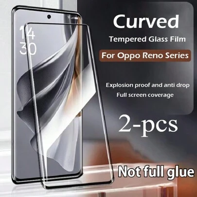 2 PCS Curved Tempered Glass Screen Front Protector For Oppo Reno 10 5G Reno 11 5G Reno 11F Reno 8T 5G Reno 6 Pro 5G Gift For Birthday, Family, Friends Phone Screen Protector, Phone Accessories Waterproof Shockproof Anti-Fall Anti-Fall Scratch Resistant Anti-Fingerprint Full Cover