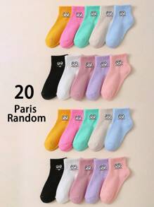 10 Paar Kindersocken Set, niedliches Augen Ausdrucks Kombidesign, bequem & atmungsaktiv, modisch & vielseitig, geeignet für den täglichen Gebrauch und Sport, für Schüler.