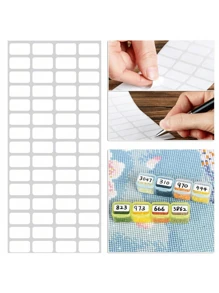 1000pcs Diamond Painting Sticker Labels, Round And Square Shapes, Suitable For DIY, Toolbox, Storage Box Markings, Writable Digits & Letters