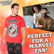 Marvel Deadpool And Wolverine Pyjama Set Soft Comfortable PJ Loungewear Gift - Red - View 2