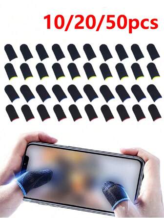 10pcs/20pcs/50pcs Ultrathin Non-Slip Moisture-Wicking Finger Sleeves, Suitable For Phone, Tablet, Game Controller, Smooth And No Stuck