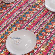 1 pieza Mantel con estampado bohemio para mesa de café o mesa de comedor, adecuado para uso diario y decoración del hogar