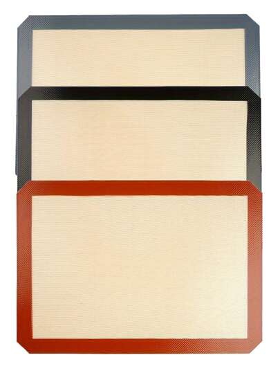 1 pieza Tapete de silicona para hornear de 0.4mm - Tapete antiadherente y reutilizable para macarons, para hacer pasteles, forro de horno fácil de limpiar, accesorio de cocina esencial para hornear pasteles y galletas