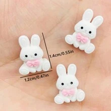 20pcs Cute Mini Rabbit Flat Back Cabochon Scrapbook Kawaii DIY Embellishments Accessories Easter Party Decoration