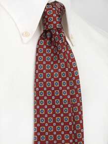 1 件男士复古印花涤纶领带 - 3.15 英寸手工时尚抽象几何图案，休闲嘻哈街头风格，小花编织领带 - 彩色 - 查看 2