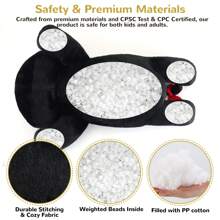 Meowtastic - Animales de peluche con peso en forma de perro en blanco y negro - Animales de peluche con peso en forma de perro de 4,5/6,0 libras - Almohada de peluche grande para perro - Lindos juguetes de peluche como regalo para niños y adultos - Negro - Ver 5