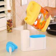 Kitchen Storage Holder 3in 1 Kitchen Storage Rack For Cleaning Rack Washing Sponge Brush Sink Detergent Soap Dispenser Bottle Kitchen Organizer Gadget Home Bathroom Decor Summer - Hand Press Bottle - View 9