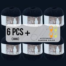 6 Balls 300g Soft Skin-Friendly Cashmere Yarn (50g*6, 65% Cashmere; 25% Acrylic; 10% Rayon), Suitable For Knitting Sweaters, Coats, Shawls, Hats, Comes With Knitting Tools - Stitch Markers, Yarn Needles - Multicolor - View 15