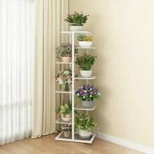 Estantería metálica multiusos de 8 niveles y 9 macetas - Portaplantas decorativo para interiores/exteriores, organizador de estantes con niveles para sala de estar, dormitorio, balcón - Perchero de plantas de decoración del hogar resistente - Multicolor - Ver 6