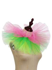 1pc Exaggerated Puff Ruffled Detachable Mesh Fake Collar For Women