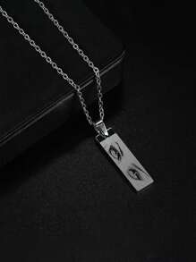 1 pieza Collar personalizado con foto de acero inoxidable, joyería personalizada con diseño único de ojo humano, regalo de aniversario perfecto para novio, regalo ideal para parejas