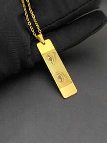 1 pieza Collar personalizado con foto de acero inoxidable, joyería personalizada con diseño único de ojo humano, regalo de aniversario perfecto para novio, regalo ideal para parejas