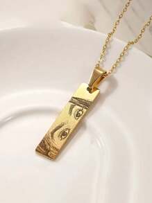 1 pieza Collar personalizado con foto de acero inoxidable, joyería personalizada con diseño único de ojo humano, regalo de aniversario perfecto para novio, regalo ideal para parejas