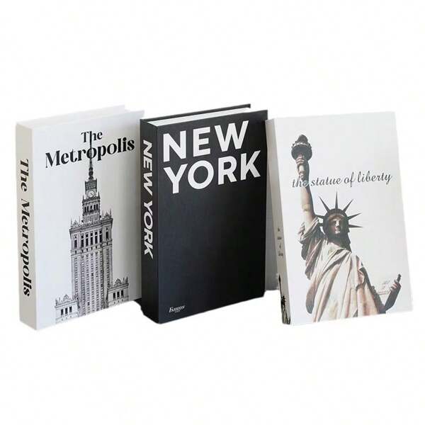 Set de 3 libros decorativos plegables, estilo minimalista libros ornamentales de exhibición para decoración del hogar, un mejor regalo
