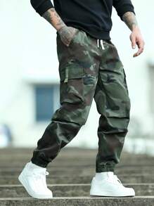 New Fashion Casual Loose Camouflage Cargo Pants For Men, Spring/Summer - Army Green - View 1