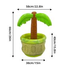 1/2 Pcs Large Inflatable Coconut Ice Bucket, Inflatable Water Sport Accessories, Inflatable Palm Tree Drink Holder, Suitable For Water Parties, Pool Parties, PVC Coconut Tree New Year Gift, Beach Essentials, Beach Accessories, Pool Float - Green - View 9