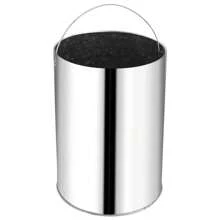 Stainless Steel Waste Bin 32 Liter Modern Design Durable Trash Can For Home Office Kitchen Bathroom - Silver - View 3