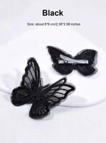 6/12 pièces Pinces à cheveux avec nœud en dentelle, accessoires de cheveux romantiques pour la Saint-Valentin, polyvalents pour l'intérieur/extérieur, convenant pour les concerts, fêtes, mariages, séances photos, ornements de cheveux en forme de papillon