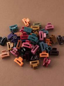 30pcs Colorful Square Shape Small Hair Clips, Cute Fashion Accessories Suitable For Everyday Use Hair Claws Claw Clips Hair Jaw Clip Hair Clamps Hair Clutch Hair Catcher Clip, Casual Fall Winter Hair Accessories For Women Bows For Vacation Outfits Woman