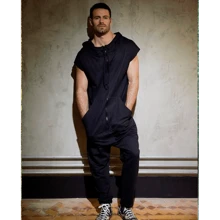 Men's Dungarees Jumpsuit - 黑色 - 查看 2