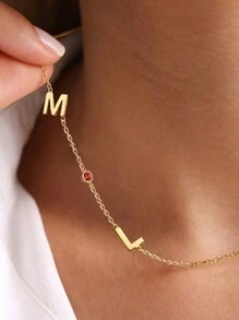 Initial Birthstone Necklace, Personalized Necklace, Letter Necklace, Birthstone Necklace,Minimalist Necklace, Mothers Day Gift, Gift For Her,Gold,Stylish,Colorful,Vintage,Unisex,Hipster,Simple,Casual,Custom,Personalized,Unique,Ideal Gifts For Him,Ideal Gifts For Her,Her,Boyfriend,Girlfriend,Dad,Mom,Family,Friends,For Anniversaries,For Birthdays,For Graduation,For Prom,For Party,Jewelry Women,Elegant Outfit