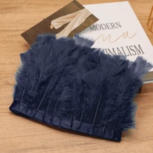 1 yarda de Ribete de tela con plumas de pavo totalmente emplumadas de estilo clásico, accesorio DIY hecho a mano y colorido para decoración de Halloween, fiesta festiva, boda, disfraz de baile, bolso, tocado, decoración de manga