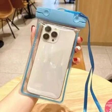 1PC Glow In The Dark Waterproof Mobile Phone Bag, Mobile Phone Waterproof Bag, Swimming Takeout Hanging Neck Mobile Phone Bag, Touch Screen Lanyard Mobile Phone Bag, Fluorescent Mobile Phone Bag, Outdoor Sports Swimming Floating Airbag Underwater Photography Mobile Phone Case, Cell Phone Waterproof Bag, Cell Phone Bag Beach Phone Bag For IPhone 14 13 12 And Other Cell Phones