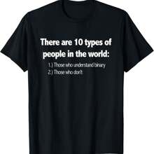 Ten Types Of People Understand Binary Funny Math Joke Shirt T-Shirt - Black - View 1