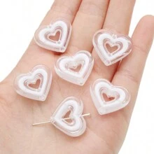 5/10 件 23x20 毫米亚克力双色爱心珠散珠手工 DIY 手链项链珠子材料小珠宝配件 - 情人节 DIY 礼物 - 愛心珠 - 查看 9
