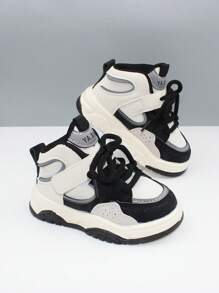 1 Pair Boys Colorblock Casual High-Top Fashion Sports Sneakers